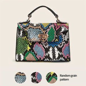 Small Croc Embossed Shoulder Bag